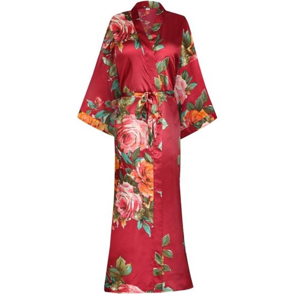 Robes For Women Floral Long Lightweight Silky Sleepwear bridal